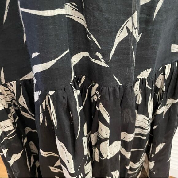 BANANA REPUBLIC FINO RAMIE BLK/WHT PRINT MAXI DRESS SZ-S - Picture 6 of 11